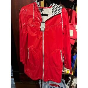 NEW BYLYSE women's slicker jacket in red combo